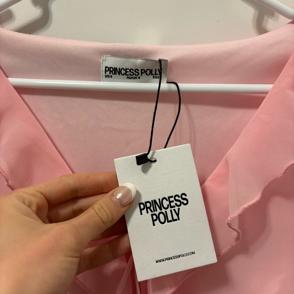Princess Polly Marisela Long Sleeve Mini Dress Pink NWT - Picture 7 of 11